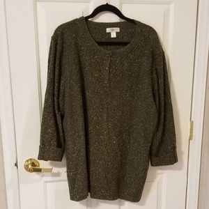 Plus size CJ Banks forest green sweater